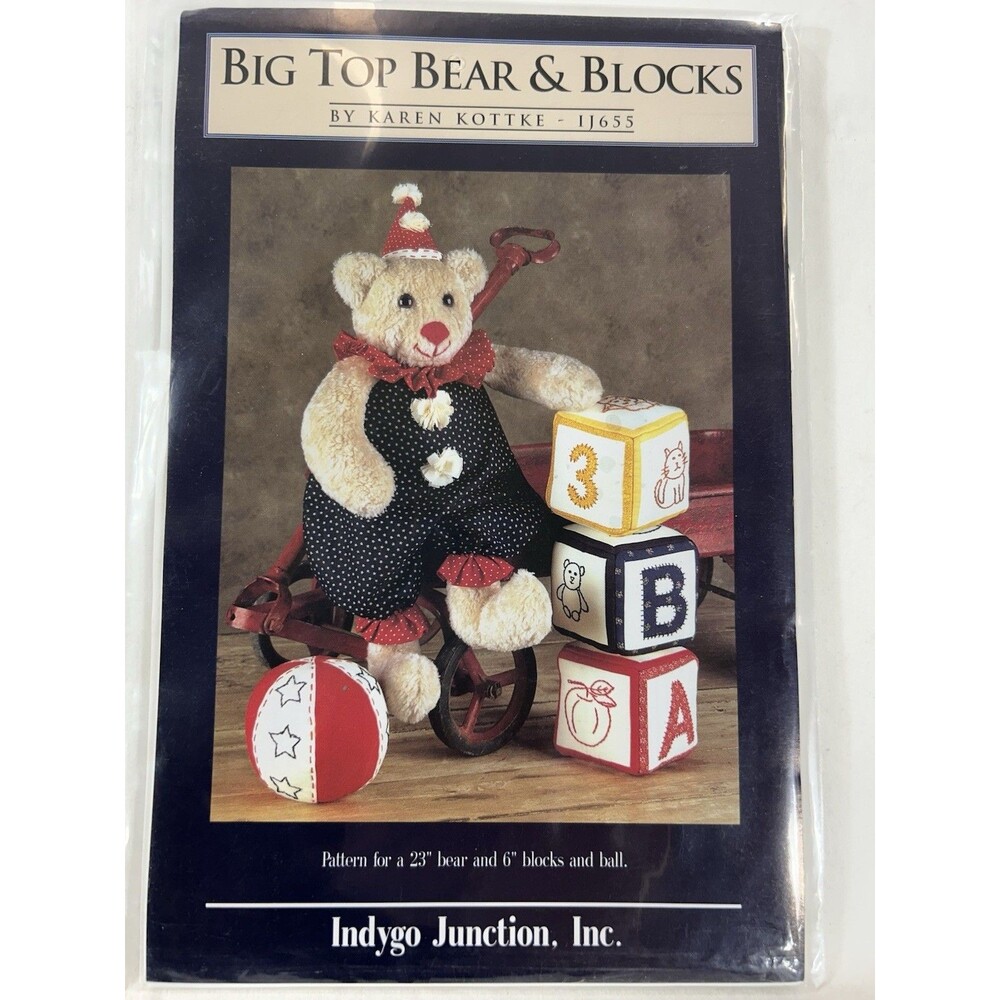 Indygo Junction 23" Bear and 6" Blocks and Ball Pattern UNCUT